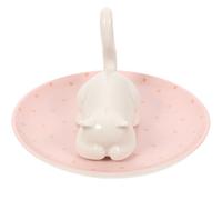 GETAJGHSD Ceramic Dog Jewelry Storage Tray in White, Easy to Move and Avoid Clutter, Featuring Light Luxury Nordic Style with Simple Smooth Lines, for Organising Hand Jewelry and Accessories