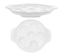 GETAJGHSD Ceramic Escargot Plates Oven Safe 2Pcs White Porcelain Snail Dish for Family Dinners and Parties French Cuisine Baking