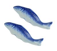 GETAJGHSD Ceramic Fish Shape Chopsticks Rest 2pcs Set Multifunctional Flatware Holder Spoon Organizer Dining Table Cutlery Rack for Home Kitchen Use