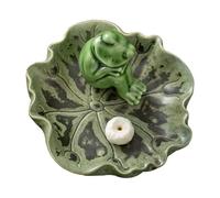 GETAJGHSD Ceramic Frog Ornament Incense Holder 4.48x4.48x2.75inch Ceramic Material Compact Structure Light Weight Unique Design for Restaurant and Hotel