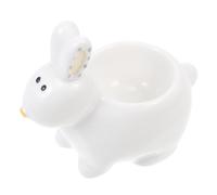 GETAJGHSD Ceramic Rabbit Egg Cup Holder White Porcelain Egg Tray Kitchen Use Easy to Clean Lovely Cartoon Rabbit Shape Decorative Dining Table Ornament