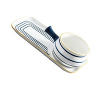 GETAJGHSD Ceramics Milk Pan Ceramics Noodle Pan 650ml Multipurpose Easy to Clean Fashionable Simple Design with Tray