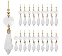 GETAJGHSD Chandelier Ornament 20pcs Crystal Glass Hanging Pendants with Octagonal Beads for Party Wedding Decoration