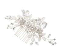 GETAJGHSD Comb Silver for Metal Resin Side Comfortable and Rhinestone Vintage Hair Lightweight Decoration, Elegant Accessory Bridal Women Chinese Wedding for Ceremony