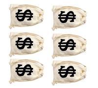 GETAJGHSD Cotton Sign Bag Drawstring Pouch 6Pcs 17X24Cm for Wedding Candy Storage and Pirate Cowboy Props