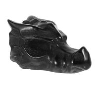 GETAJGHSD Creative Dragon Skull Crystal Craft Black Obsidian Small Sculpture for Desktop and Study Room Decor