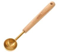 GETAJGHSD Creative Wood Handle Coffee Measuring Spoon Stainless Steel Reusable Milk Powder Scoop with Precise Scale for Seasoning and Baking