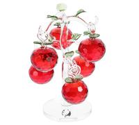 GETAJGHSD Crystal Fruit Tree Ornament with 6 Red Fruits Creative Crystal Desktop Tree Decoration for Living Room Artistic Home Décor Figurine