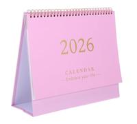 GETAJGHSD Desktop Calendar Large Flip Desk Planner with Twin Wire Binding Freestanding Monthly Table Calendar in Pink for Home Office Scheduling and Long Term Goal Setting