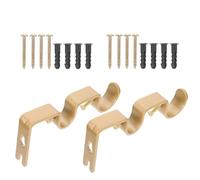 GETAJGHSD Double Curtain Rod Brackets Heavy Duty Thickened Rod Holders, Wall Mount Sets in Warm Gold for Home Decoration Random Color