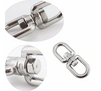 GETAJGHSD Double Ended Rotating Hoist Ring Stainless Steel 5Cm 2Pcs Heavy Duty Swivel Hooks for Outdoor Hanging Baskets and Garden Decorations