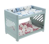 GETAJGHSD Double Layer Guinea Pig Bunk Bed with Corner Hideout and 2 Mats Small Pet Bedding for Hamsters Hedgehogs Suitable for Indoor Use Random Color