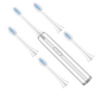 GETAJGHSD Electric Toothbrush for Adults Battery Operated with Soft Bristles, Waterproof Design, Ergonomic Handle, Includes 5 Replacement Heads for Household Oral Cleaning, White