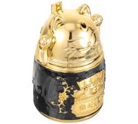 GETAJGHSD Elegant Acrylic Toothpick Holder with Pressing Type Dispenser, Easy to Store and Suitable for Outdoor Use, Golden Colour, European Embossment Design for Restaurant Or Home