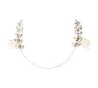 GETAJGHSD Elegant Bridal Hair Comb Featuring a Delicate Golden Olive Branch Design with Rhinestone Leaves Made of Alloy for Easy to Put the Hair for Women
