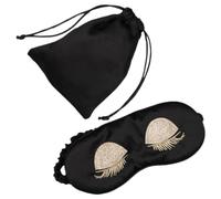 GETAJGHSD Eye Mask Black Imitated Silk Fabric with Elastic Design for Comfortable Sleep and Relief of Eye Fatigue, Cute Sleep Mask and Women, for Repose During Travel and Nap at Noon