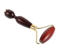 GETAJGHSD Eye Massager Tool Roller with Solid Sandalwood and Brass Beads Ergonomic Curved Wooden Facial Massage Tool for Cooling Sensation and Soothing Tired Eyes and Travel