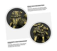 GETAJGHSD Feng Shui Lion Decoration Solid Brass Copper Lion Figurines Tabletop Ornament for Home Office Lucky Wealth Prosperity Desktop Adornment Chinese Style Gift