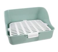 GETAJGHSD Ferret Litter Box Small Rabbit Cage Guinea Pig Hay Feeder Corner Abs Four-corner Structure Elegant Light Green Antisplash Design Comfortable Environment Pet Potty Tray for Small