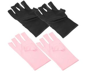 GETAJGHSD Fingerless Manicure UV Gloves Skin-Friendly Polyester Material 2 Pairs for Nail Art Effective UV Suitable for Manicure Routine