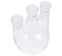 GETAJGHSD Flask Angled Laboratory round Three-necked Glass 500ml Bottom and Two Necks, Multi-purpose Glass Container in Uniform Heating Synthesis and Reflux Set-ups Laboratory-scale
