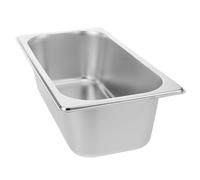 GETAJGHSD Food Holder Tray 1/3 Size Rectangular Stainless Steel Buffet Server Tray Large Capacity Not Easy to Deform Silver for Cafeteria and Hotel