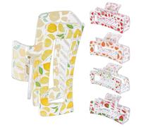 GETAJGHSD Hair Claw Clips for Women 5Pcs Large Fruit Pattern Clamps, Multi-Purpose Hair Accessories, Suitable for Exercise and Makeup