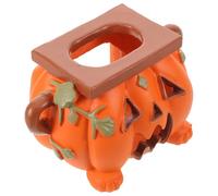 GETAJGHSD Halloween Pumpkin Napkin Holder Resin Tissue Storage Dispenser with Smooth Access, Jack-o'-Lantern Shaped Pumpkin Decor for Living Rooms and Restaurants, Festive and Spooky