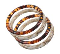 GETAJGHSD Handbag Accessories 4Pcs Resin 10Cm Round D-Shaped Purse Handles in Amber and Apricot, for Replacement and DIY Tote Bags Crafting