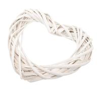 GETAJGHSD Heart-Shaped White Rattan Wreath Frame DIY Craft Vine Garland Ring Handwoven Willow Twigs for Front Door Wedding Easter Halloween Holiday Decoration