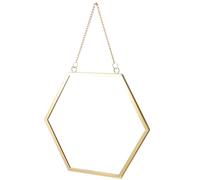 GETAJGHSD Hexagon Wall-mounted Mirror Small Gold Iron Art Decorative Hanging Makeup Mirror Punch-free Bathroom Vanity Cosmetic for Bedroom and Dormitory
