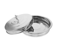 GETAJGHSD Holy Communion Bread Tray Set Stainless Steel 304 Large Stackable Plates with Lid for Church Ceremonies and Baptism Tableware