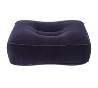 GETAJGHSD Inflatable Single-Layer PVC Flocked Footrest Mat Navy Blue 1Pcs, Comfortable Leg Pillow Travel Foot Rest for Airplane and Car, Convenient Height Adjustable Footstool Essential for
