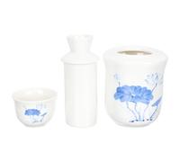 GETAJGHSD Japanese Style Sake Kettle Ceramic Wine Warmer Set Blue White Porcelain Traditional Household Heating Pot for Daily Drinking