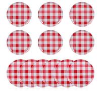 GETAJGHSD Jar Lids for Home Use 12 Metal Plaid Sealing Covers, Compatible with 63mm and 70mm Jars, Easy to Clean and Handle for Pantry Organization