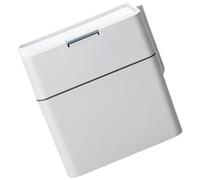 GETAJGHSD Kitchen Trashcan Dustbin Bucket Large Capacity Plastic Multi-functional White Garbage Container Bin with Toilet Brush Simple and Elegant Look Design for Home Use