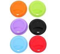 GETAJGHSD Leakproof Silicone Cup Covers 6 Pieces with Airtight Seal, Reusable Mug Lids for Hot Beverages, for Travel and Daily Use, Fits 9Cm Mouth Cups