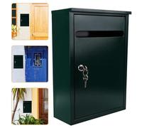 GETAJGHSD Lockable Wall Mounted Metal Suggestion Box for Complaint and Letter Storage, Mail Post Container with Secure Lock, Sturdy Green Steel Feedback and Communication Box for School