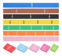 GETAJGHSD Magnetic Fraction Tiles Educational Strips for Elementary Classroom Learning Math Manipulatives for Boys Explore Fractions and Develop Logical Skills