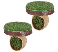 GETAJGHSD Magnetic Jumping Spider Sanctuary 2pcs Walnut Wood Plastic Hideout for Small Reptile Habitat Terrarium