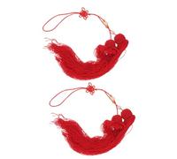 GETAJGHSD Martial Arts Competition Tassels 2Pcs Red Tai-Chi Sword Tail Hanging Tassel Pendant for Fitness and Practice