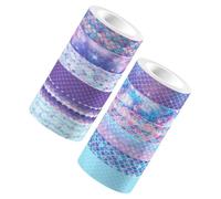GETAJGHSD Mermaid Washi Tape 12 Rolls Multi-Function Cartoon Craft Tape for Planner Decoration and Handbook Decors