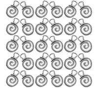 GETAJGHSD Metal Beads for Bracelets and Necklaces 40Pcs Antique Silver Swirl Spiral Charms for DIY Jewellery Making and Craft Projects
