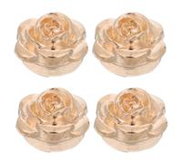 GETAJGHSD Metal Clip-On Button Covers 4Pcs Gold Rose 11.5Mm Inner Diameter Press-Type for Women's Uniforms Jackets Shirts and Sewing
