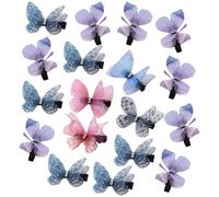 GETAJGHSD Mini Butterfly Hair Clips for Tea Parties and Art Photos Random Color 18pcs Decorative Hair Pins Made of Chiffon and Metal Lightweight and Comfortable to Wear