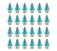 GETAJGHSD Mini Christmas Tree Ornament with Snow Frosted Effect and Wooden Base, 24Pcs Tabletop Decorations for Office, Restaurant, and Home Christmas Party