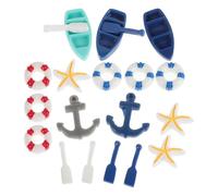 GETAJGHSD Miniature Boat and Beach Figurines for House Decoration Coastal Resin Model Collection with Detailed Craftsmanship and Easy-clean Seaside Landscape Decor for Beach-themed Rooms and