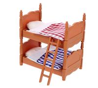 GETAJGHSD Miniature Bunk Bed for Doll House Adorable Double Furniture Lightweight and Space Saving Model for Role Playing and Decoration Mini House Accessory