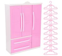 GETAJGHSD Miniature Doll Wardrobe Model with Mini Clothes Hangers Doll Closet Organizer for Dollhouse Accessories and Decoration