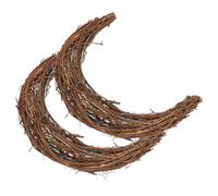 GETAJGHSD Moon Elegant Artistic Decoration Handwoven 2pcs Rattan Wreath 30cm Moon Shape Table Centerpiece for Holiday Wreath Projects and Wedding Venues